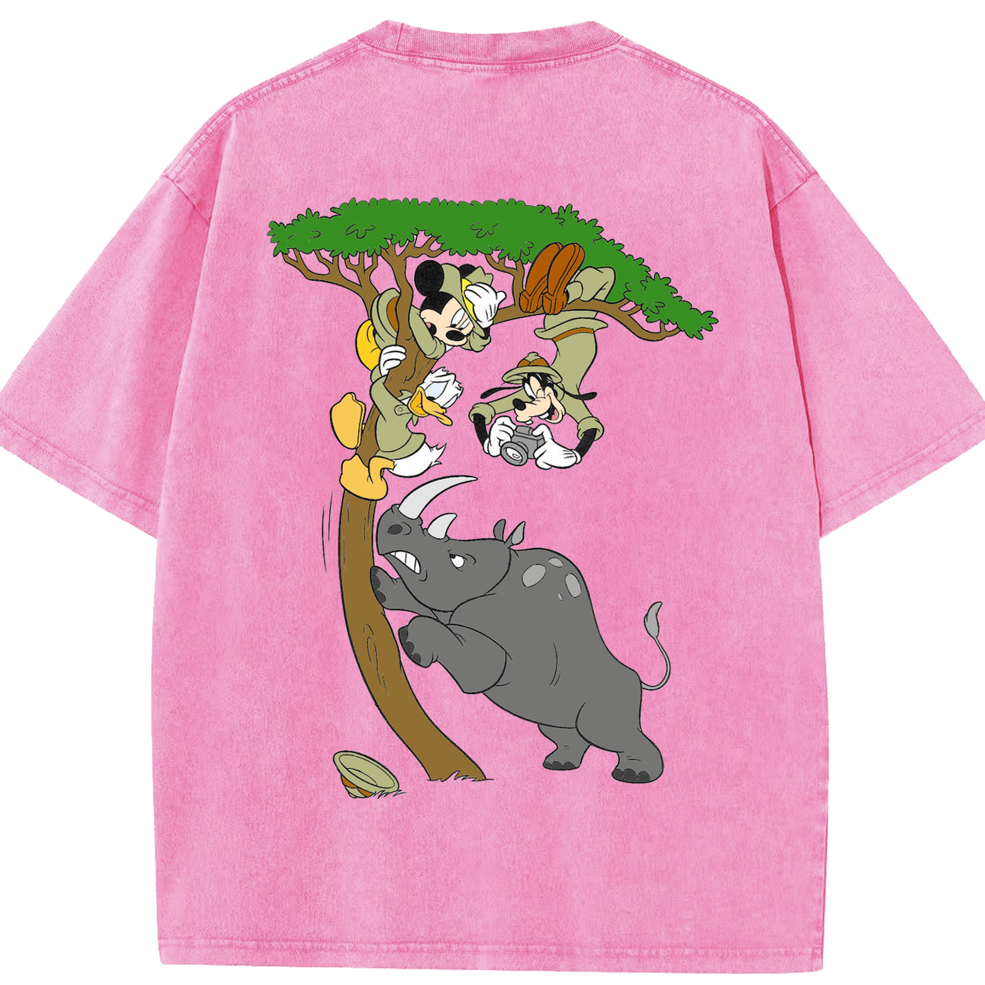 （画像用） ミッキーマウス Mickey Mouse 綿100% ヴィンテージ風 半袖Tシャツ（背面プリント）